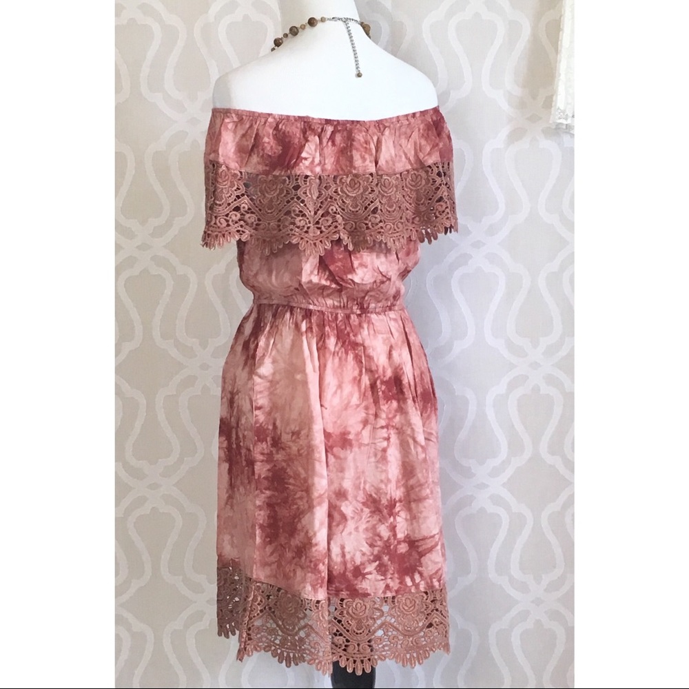 Autumn Rust Boho Tie Dye Dress - Picture 6 of 8
